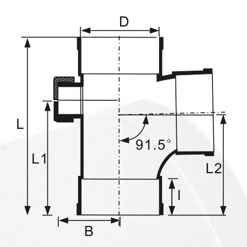 BS5255/4514 Drainage Upvc Tee Back Door With Grey 
