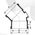 BS5255/4514 DRAINAGE UPVC Elbow45° With Back Door Grey 