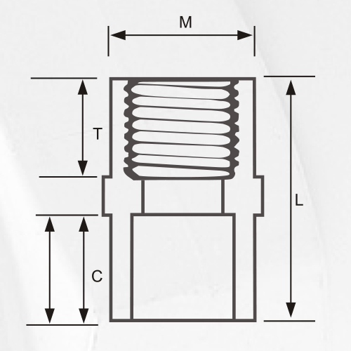 DIN PN16 Water Supply Upvc Female Socket Brass 
